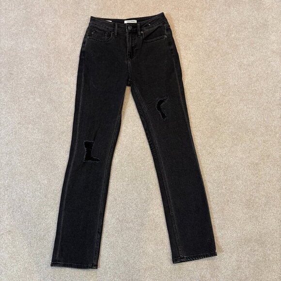 Vigoss Ace High-Rise Straight Leg Distressed Jeans in‎ Black - Size 24 - NWT - Picture 2 of 10